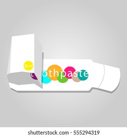 Squeezed tube of toothpaste