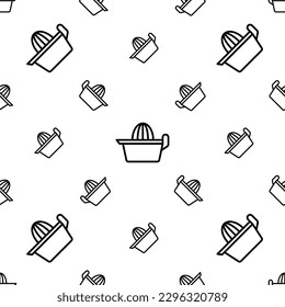 Squeezer Icon Seamless Pattern, Conical Ridged Center Juicer Icon, Culinary Tool For Extracting Juice From Fruit, Vegetable Vector Art Illustration