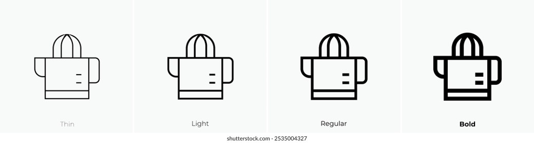 squeezer icon. Thin, Light Regular And Bold style design isolated on white background