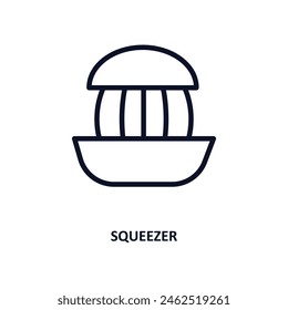 squeezer icon. Thin line squeezer icon from kitchen collection. Outline vector isolated on white background. Editable squeezer symbol can be used web and mobile