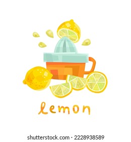 squeezer for lemon juice, cut, slice, piece