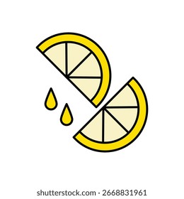 Squeezing Lemon Lineal Color Icon: Citrus Juice and Cooking