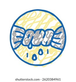 comprimindo roupas molhadas ícone doodle esboço vetor. apertando roupas molhadas sinal. símbolo isolado ilustração