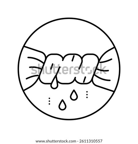 squeezing wet clothes line icon vector. squeezing wet clothes sign. isolated contour symbol black illustration