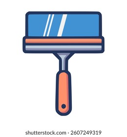 squegee cleaning accessories flat color vector illustration template design