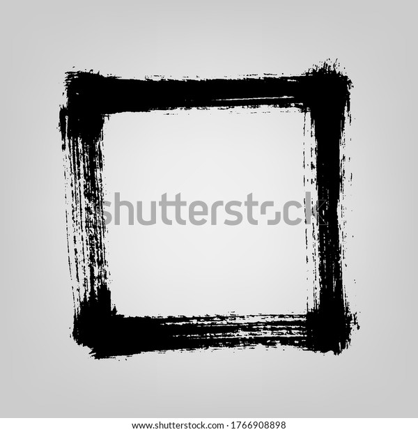 Squere Frame Painted Brush Vector Illustration Stock Vector (Royalty ...