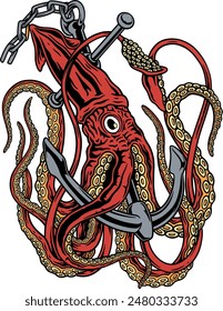 Squid and Anchor - Tattoo Inspired Art