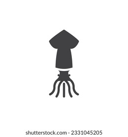 Squid animal vector icon. filled flat sign for mobile concept and web design. Squid seafood glyph icon. Symbol, logo illustration. Vector graphics