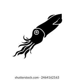 Squid black hand drawn icon