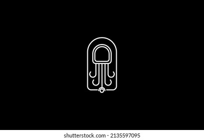 Squid Black and White minimalist logo vector social media