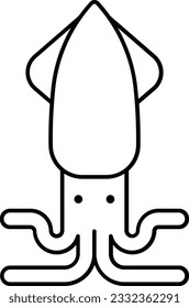squid calamari cephalopod seafood animal Outline eps