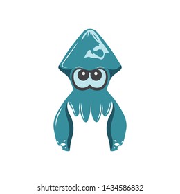 squid cartoon icon design vector