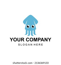 Squid cartoon mascot logo vector