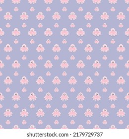 squid cartoon minimalist seamless pattern