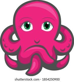 Squid Cartoon vector art and illustration