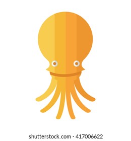 Squid Cartoon yellow