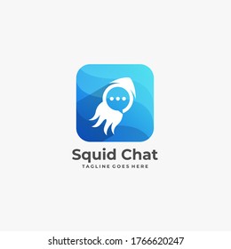Squid Chat Icon Media Digital Illustration Vector logo.