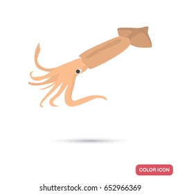 Squid color flat icon for web and mobile design