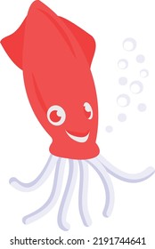 Squid Concept vector color icon design, Deep sea creature symbol, Aquatic Elements Sign, Underwater animal stock illustration