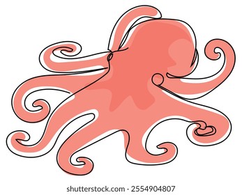 Squid in a continuous line pattern and can edit the lines later