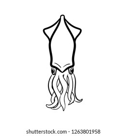 squid doodle icon vector 