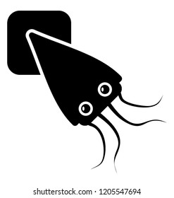 
Squid, an elongated, fast-swimming cephalopod with eight arms and two long tentacles typically able to change color 
