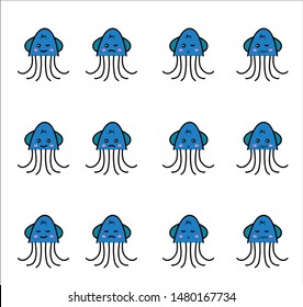 squid emoticon or smile icon for user interface