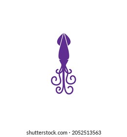 Squid fish illustration logo vector design