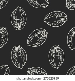 squid food doodle seamless pattern background