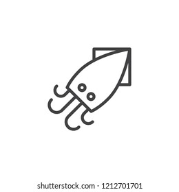 Squid food outline icon. linear style sign for mobile concept and web design. Asian seafood simple line vector icon. Calamary symbol, logo illustration. Pixel perfect vector graphics