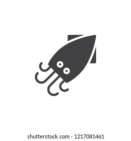Squid food vector icon. filled flat sign for mobile concept and web design. Asian seafood simple solid icon. Calamary symbol, logo illustration. Pixel perfect vector graphics