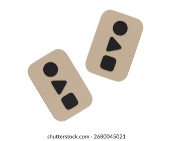 Icono de tarjeta de juego de calamar Ilustración 3D Render