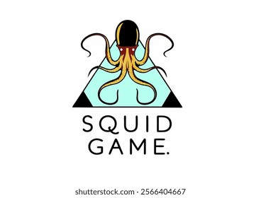 Squid game vector logo on white background.