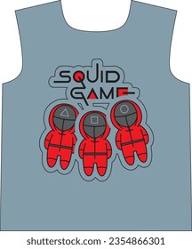 Squid Game-inspired illustration, trendy and visually engaging for contemporary clothing.