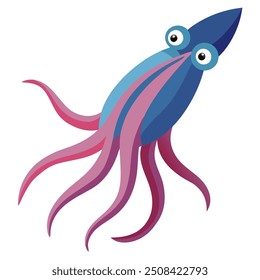 Squid graphics design vector  on white background