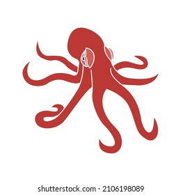 Icono de calamar. Signo animal. ilustración vectorial