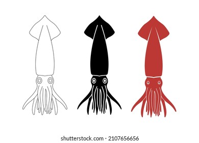 Squid icon. Animal sign. vector illustration