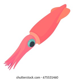 Squid icon. Cartoon illustration of squid vector icon for web isolated on white background
