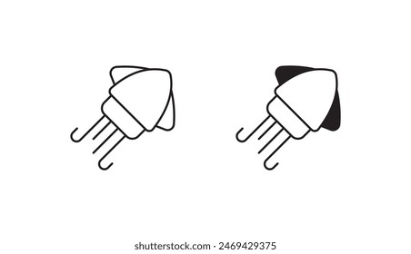 Squid icon design with white background stock illustration