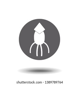 Squid icon. Flat design style. Modern vector pictogram for web graphics - stock vector