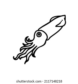 Squid icon. Hand drawn vector illustration.