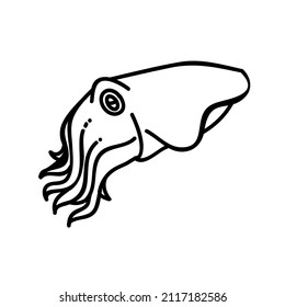 Squid icon. Hand drawn vector illustration.