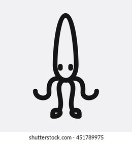 Squid icon illustration isolated vector sign symbol