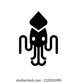 Icono de calamar aislado en fondo blanco
