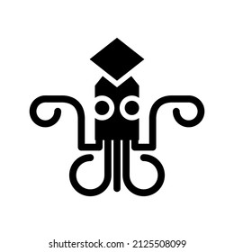 Squid icon isolated on white background