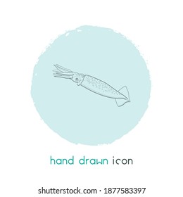 Squid icon line element. Vector illustration of squid icon line isolated on clean background for your web mobile app logo design.