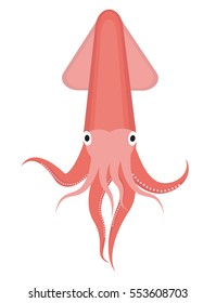 Squid icon logo element. Flat style, isolated on white background. Vector illustration, clip art