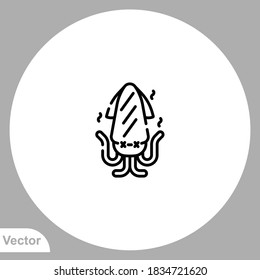 Squid icon sign vector,Symbol, logo illustration for web and mobile
