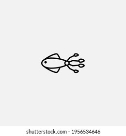 Vector de signo de icono de calamar,Símbolo, ilustración de logotipo para web y móvil