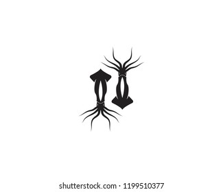 Squid icon silhouette illustration